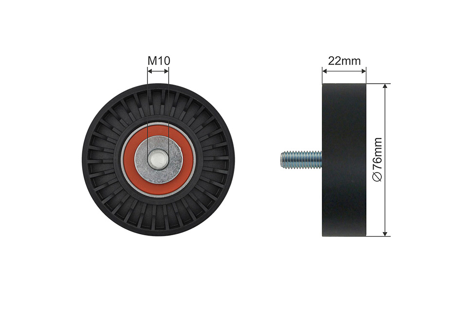 Įtempiklio skriemulys, v formos rumbuotas diržas